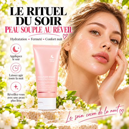 Le rituel du soir — application du masque de nuit au collagène Nuriome