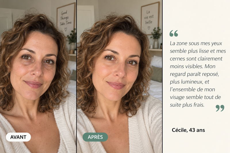 Témoignage avant/après — Patchs Hydrogel Anti-Cernes