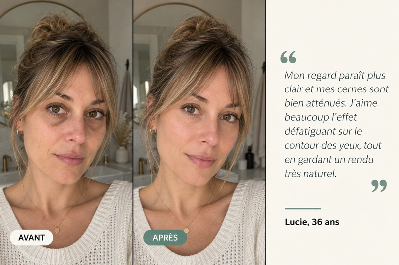 Témoignage avant/après — Patchs Hydrogel Anti-Cernes