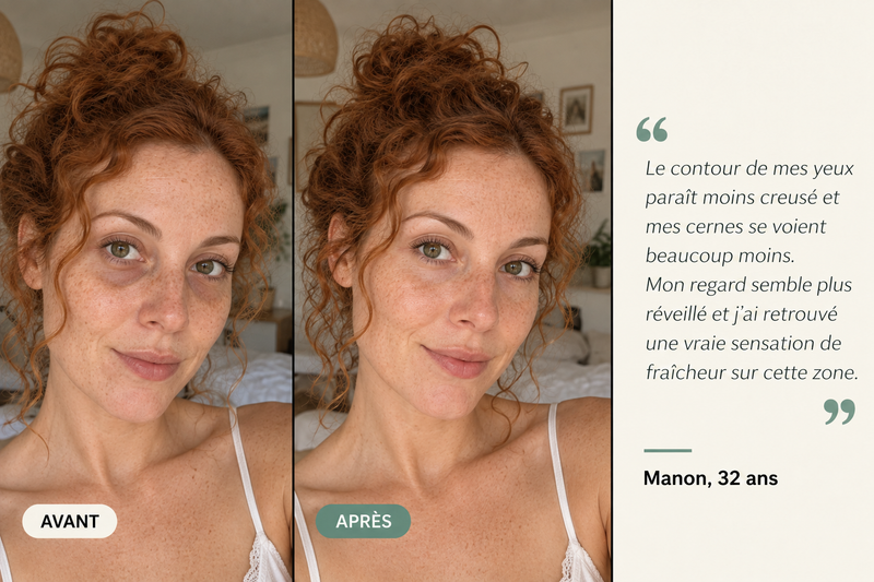 Témoignage avant/après — Patchs Hydrogel Anti-Cernes