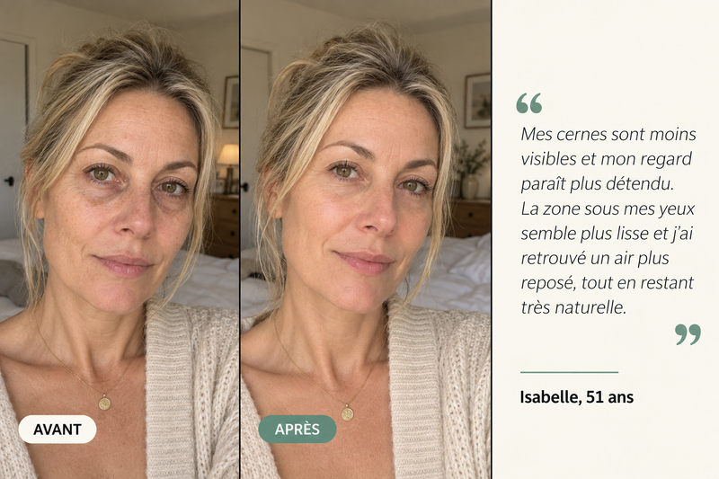 Témoignage avant/après — Patchs Hydrogel Anti-Cernes