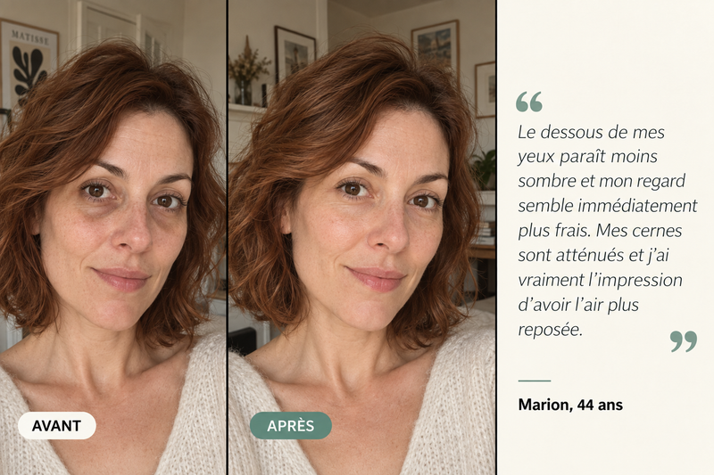 Témoignage avant/après — Patchs Hydrogel Anti-Cernes