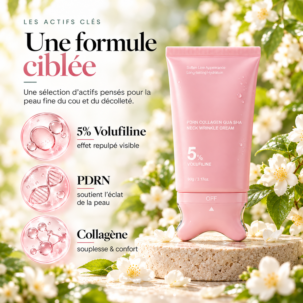 Actifs clés : 5% Volufiline, PDRN, Collagène