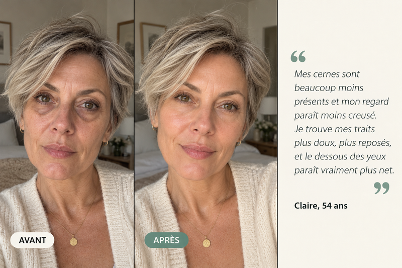 Témoignage avant/après — Patchs Hydrogel Anti-Cernes