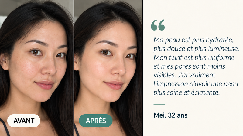 Témoignage avant/après — Masque Bio Collagène