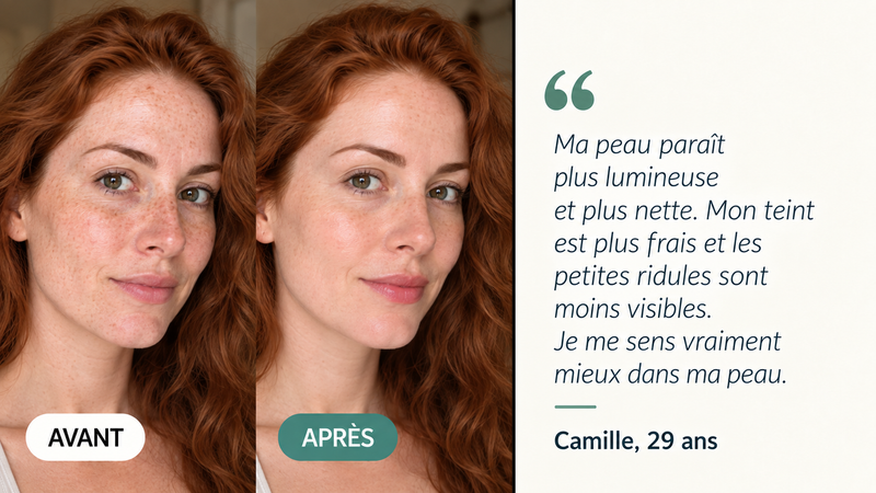 Témoignage avant/après — Masque Bio Collagène