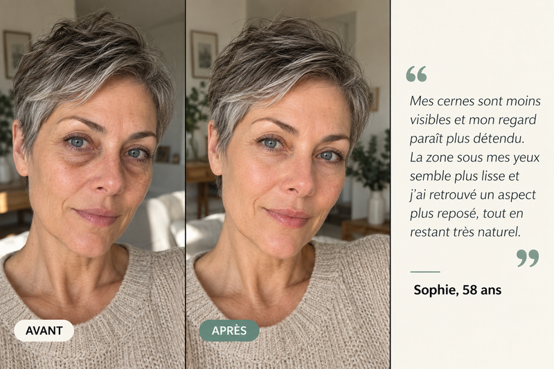 Témoignage avant/après — Patchs Hydrogel Anti-Cernes