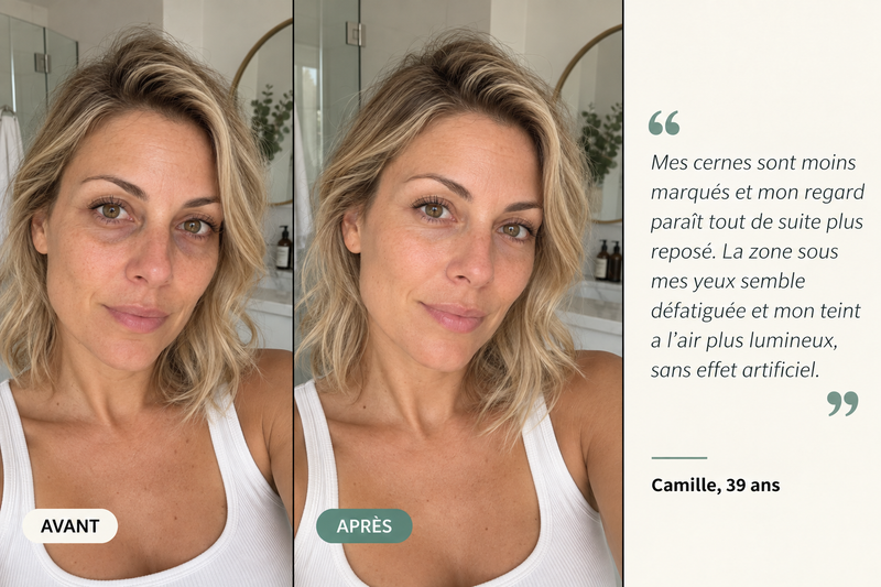 Témoignage avant/après — Patchs Hydrogel Anti-Cernes