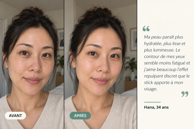 Témoignage avant/après — Stick Repulpant Bio Collagène