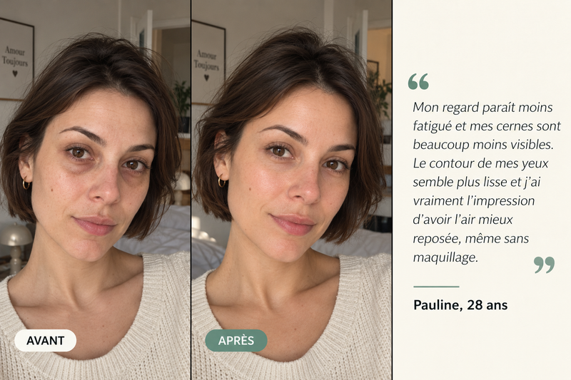 Témoignage avant/après — Patchs Hydrogel Anti-Cernes