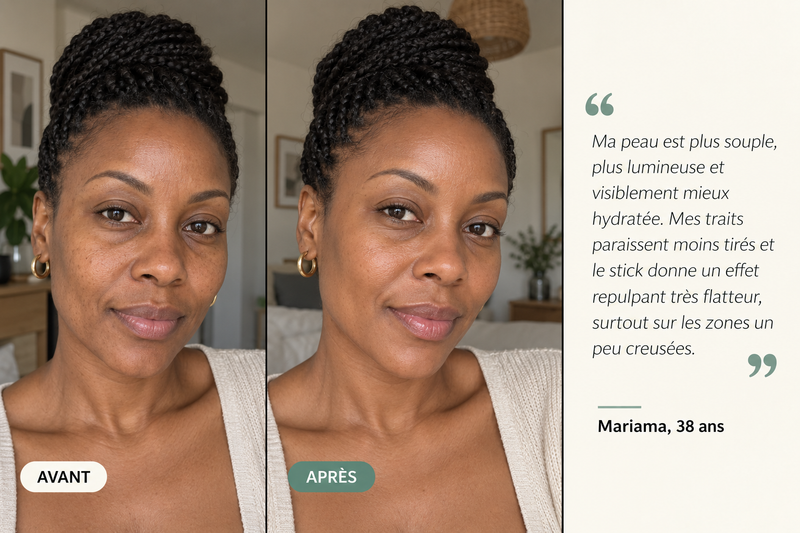Témoignage avant/après — Stick Repulpant Bio Collagène