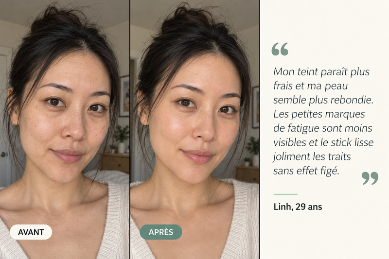 Témoignage avant/après — Stick Repulpant Bio Collagène